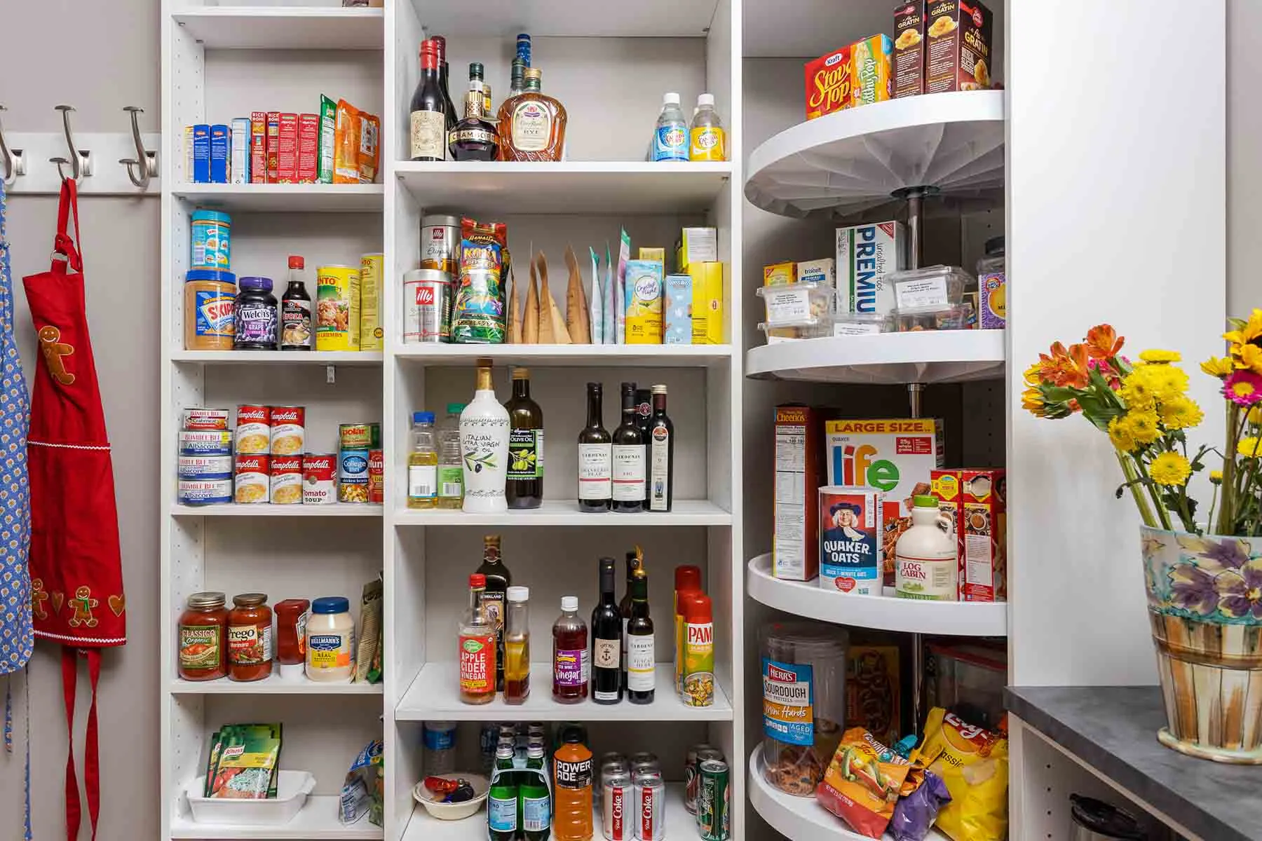 Organized pantry with Lazy Susan