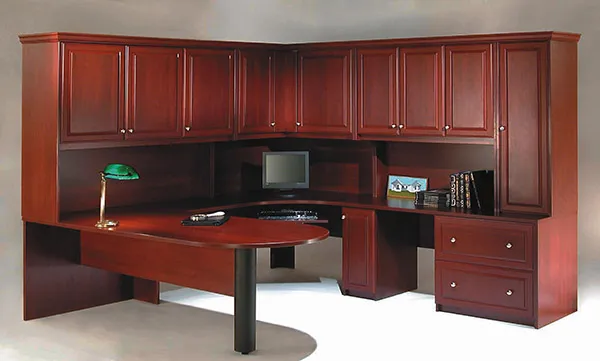 Home Office For Two | Cherry Wood with Peninsula