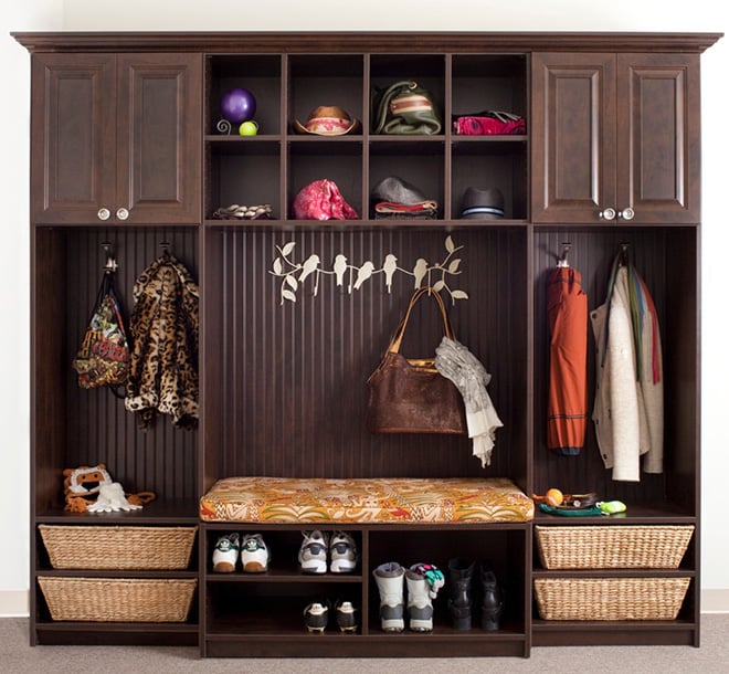 Mudroom with cubbies and bench