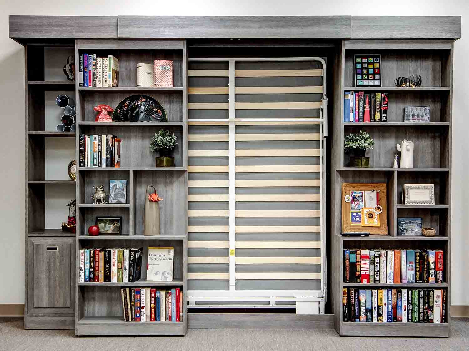 Sliding Bookcase Murphy Bed