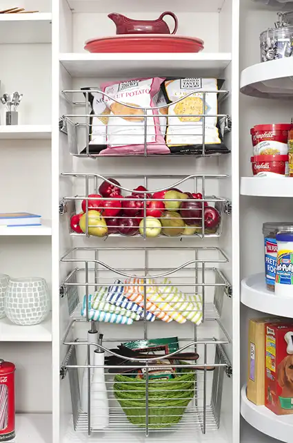 Pantry with wire basket