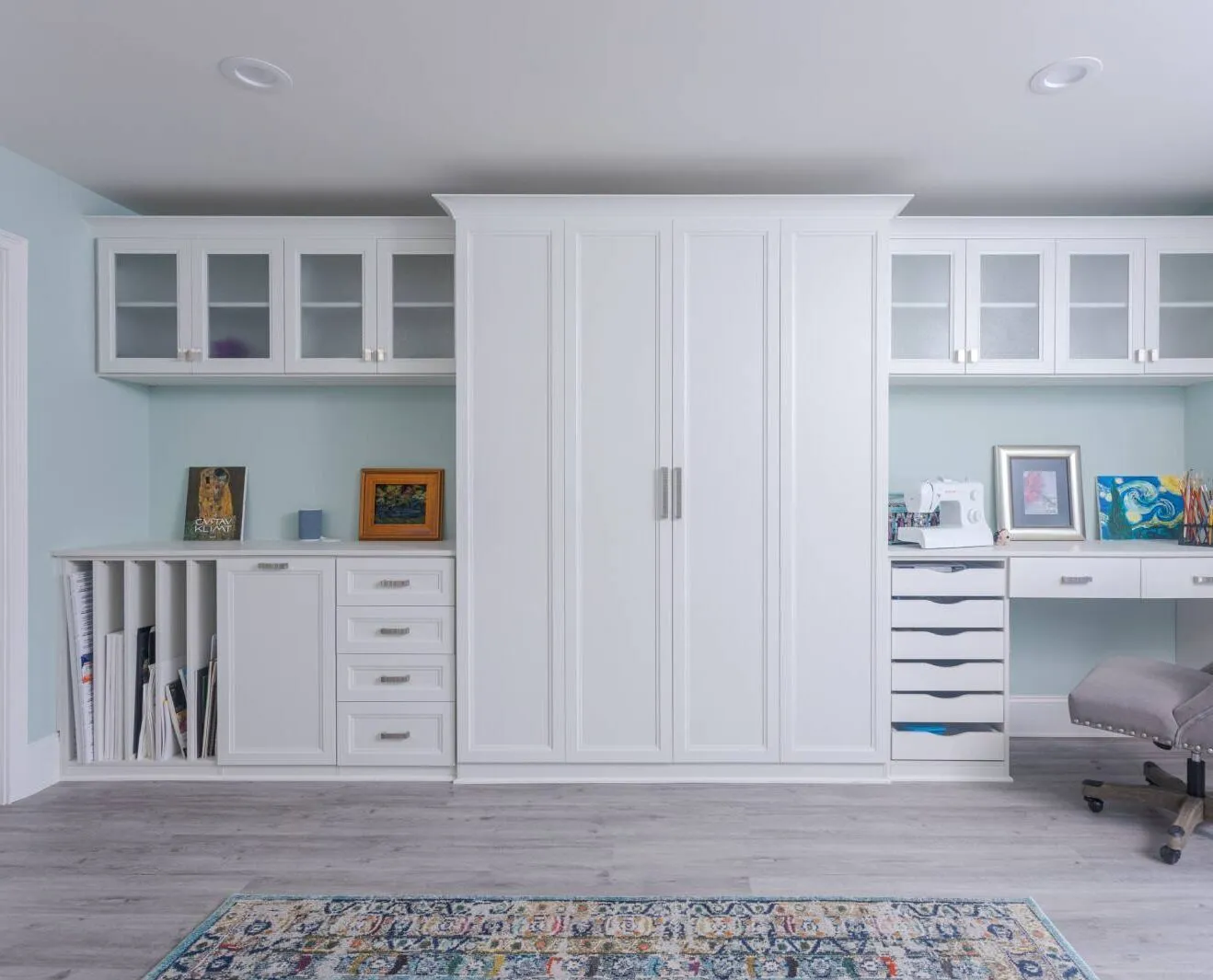 Murphy bed art room combination with bed closed