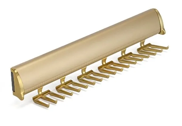 Slide-Out Synergy Tie Rack with color black finish