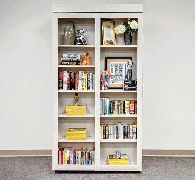 Single bookcase bed closed