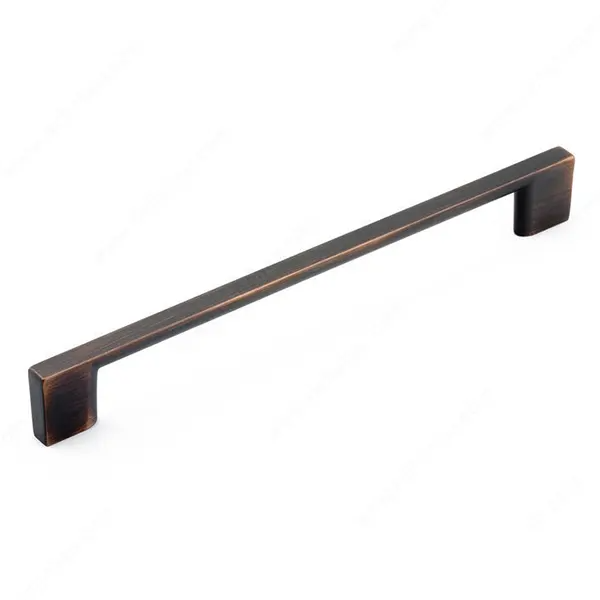 Rectangular Pull/Knob with satin/brushed nickel finish